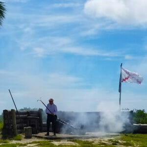 St. Augustine's Fountain of Youth cannon fire demonstration