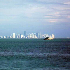 Stiltsville with Key Biscayne in the background