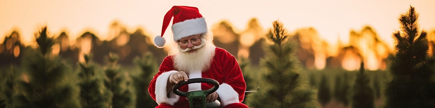 Santa on a Florida Christmas Tree Farm