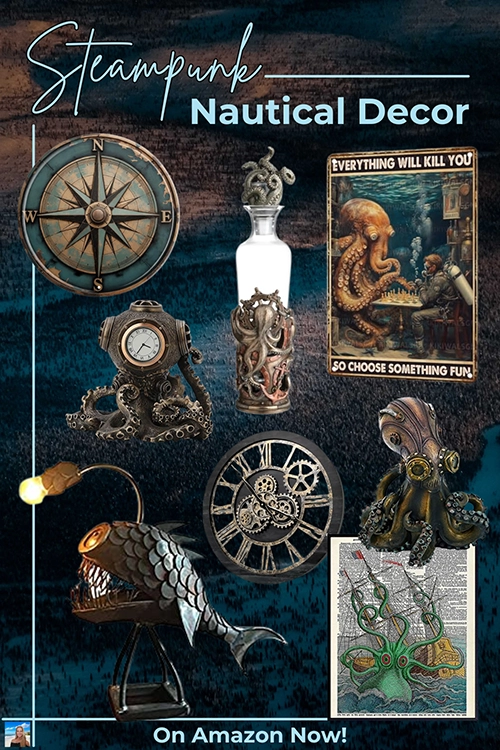 Coastal Steampunk Nautical Home Decor Theme and Color Palette