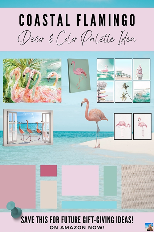 Coastal Flamingo Decor and Color Palette Idea