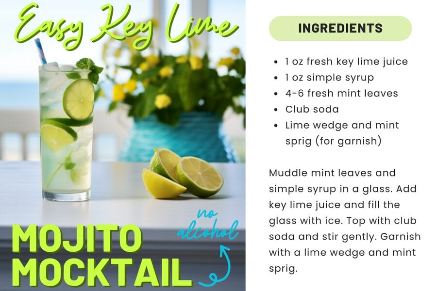 easy key lime mojito mocktail recipe