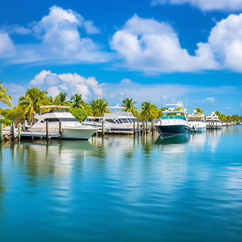 Florida Keys marina with houseboats for a unique place to stay