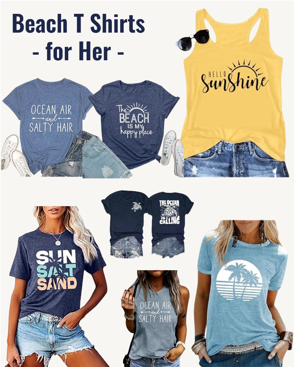 Beach t shirts for her curated collection