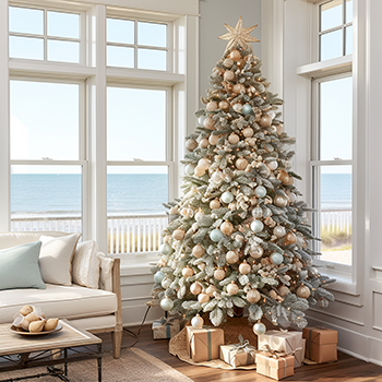 Beachy Christmas Tree Ornaments and Coastal Decorating Ideas