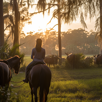 woman on horse in Ocala Florida