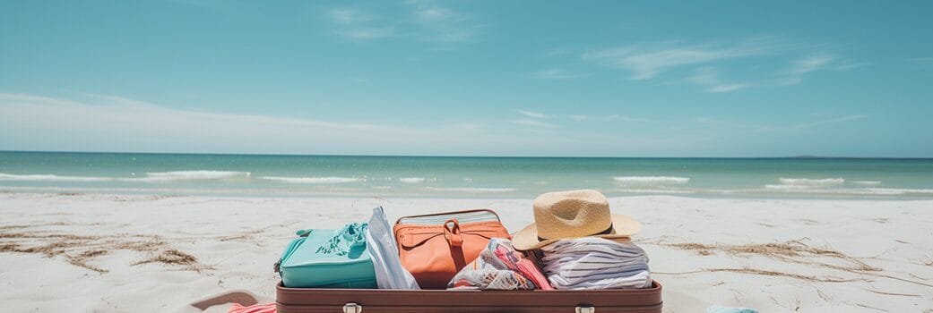 pack list for Florida suitcase on a beach