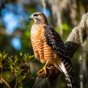 Red-shouldered hawk in Florida bird of prey