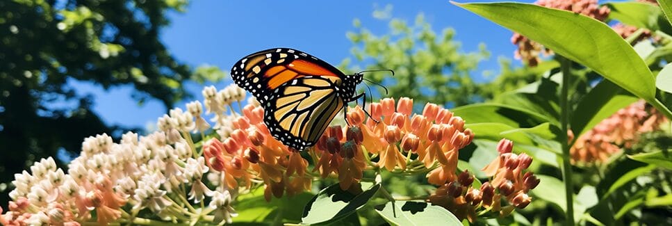 monarch butterfly and milkweed