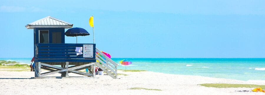 Siesta Key Beach in Florida lifeguard stand