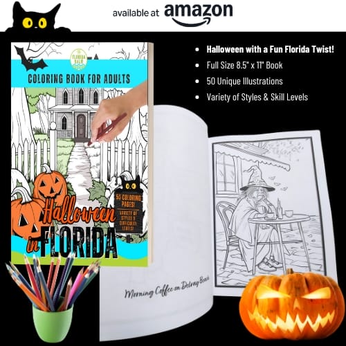 Halloween in Florida Coloring Book for Adults