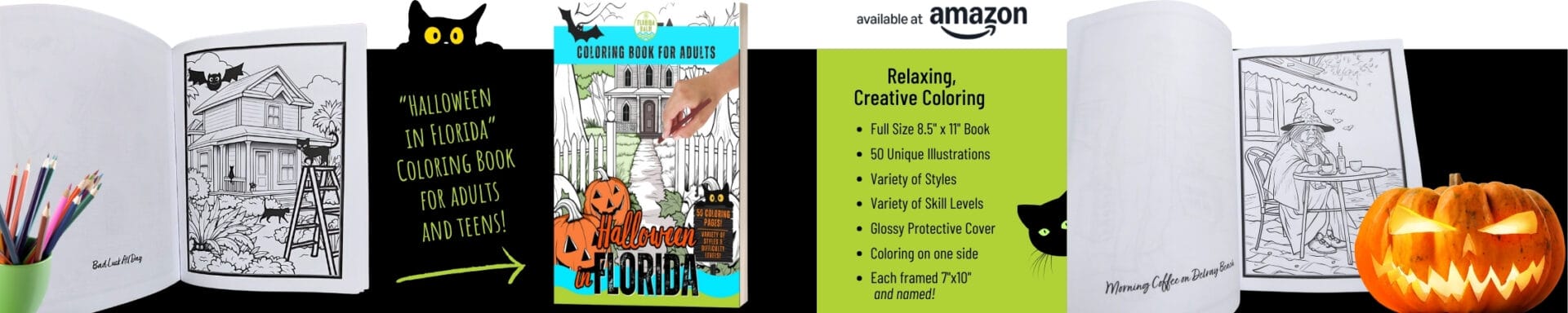 Halloween in Florida Coloring Book for Adults