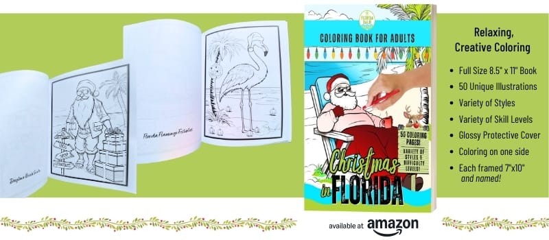 Christmas in Florida Coloring Book for Adults by Florida Balm