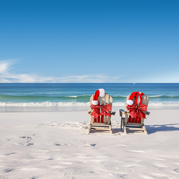 Christmas in Destin Florida in December on the beautiful beach