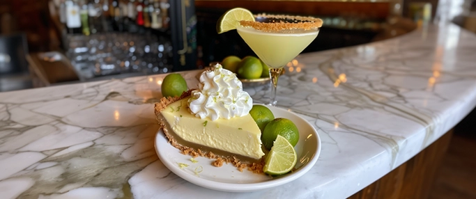 Citrus key lime dessert and a delicious key lime cocktail