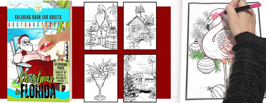 Christmas Coloring Book for Adults with a Fun Florida Twist