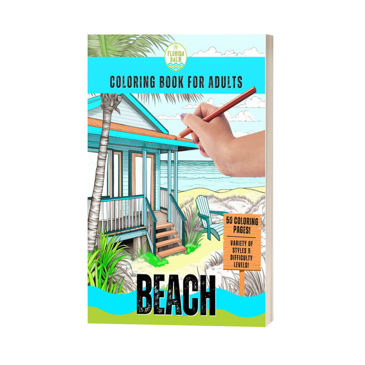 Beach Coloring Book for Adults by Florida Balm