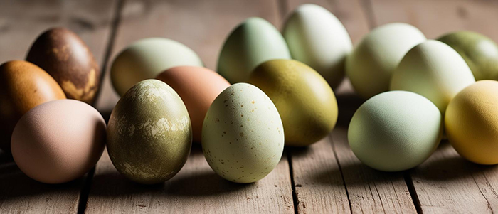 Easter eggs colored with natural dyes from kitchen ingredients