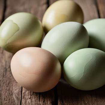 Easter eggs colored with natural dyes from kitchen ingredients