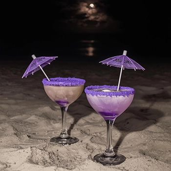 Halloween cocktails with purple beachy theme