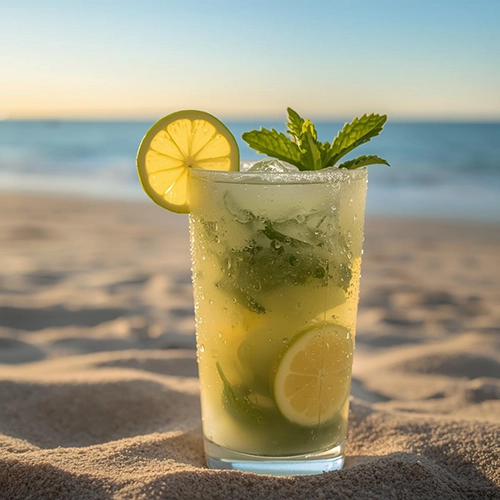 beachy drinks for the holidays easy Mojito Mocktail with lime