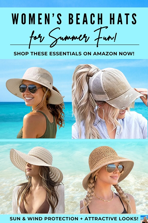 Women's beach hats for summer fun and hair and skin protection